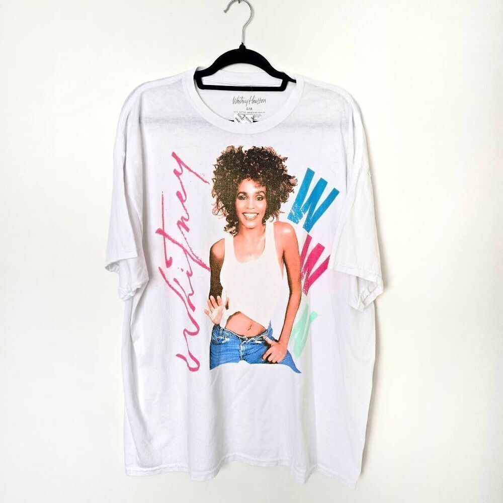 Urban Outfitters Whitney Houston Shirt Women's Small White‎ Graphic Normcore Tee